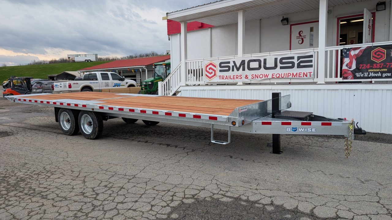 New 2026 BWise 24' HD Deckover GALVANIZED Power Tilt Trailer w/ Hydraulic Jack