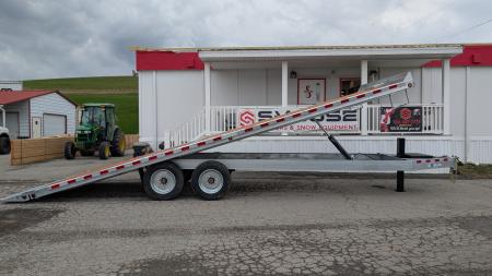 New 2026 BWise 24' HD Deckover GALVANIZED Power Tilt Trailer w/ Hydraulic Jack