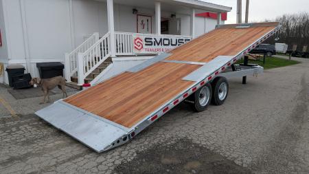 New 2026 BWise 24' HD Deckover GALVANIZED Power Tilt Trailer w/ Hydraulic Jack