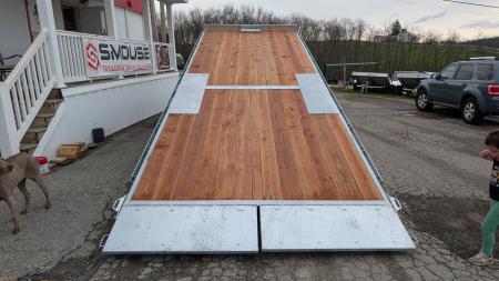 New 2026 BWise 24' HD Deckover GALVANIZED Power Tilt Trailer w/ Hydraulic Jack