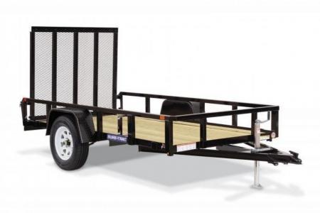 New 6 x 12 Sure-Trac Tube Top Utility Trailer, 3k GVWR **w/ Spring Assist Fold-Flat Gate, Spare Mount, Set-back Jack