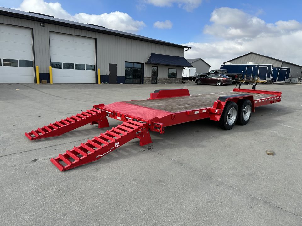 Used USED 2023 Behnke Red 24' 16k Heavy Duty Equipment Trailer