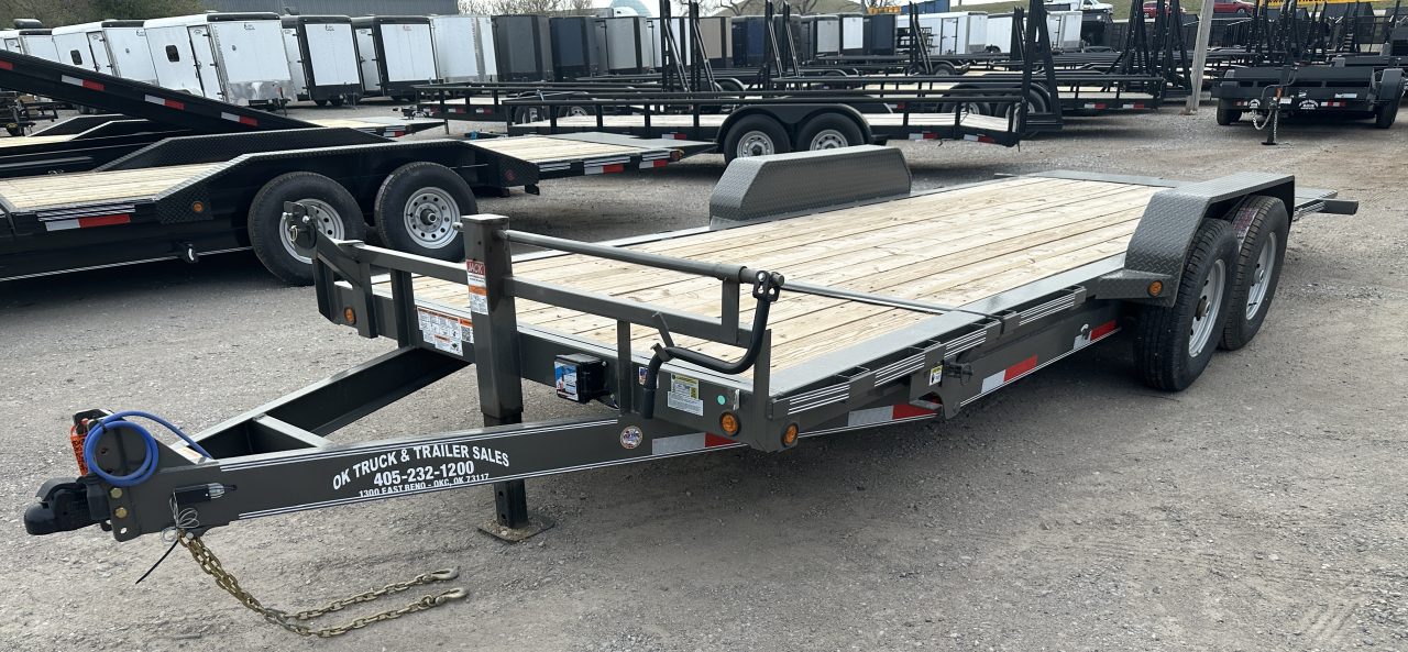 New 2026 East Texas Trailers 83"x20' Bumper Pull Charcoal Metallic Tilt Trailer