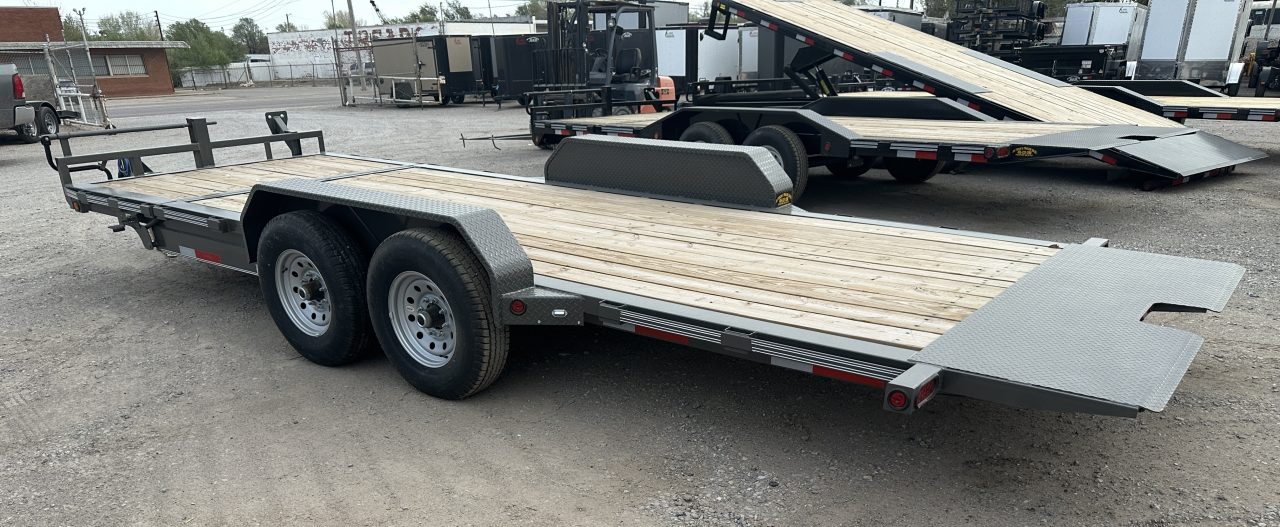 New 2026 East Texas Trailers 83"x20' Bumper Pull Charcoal Metallic Tilt Trailer