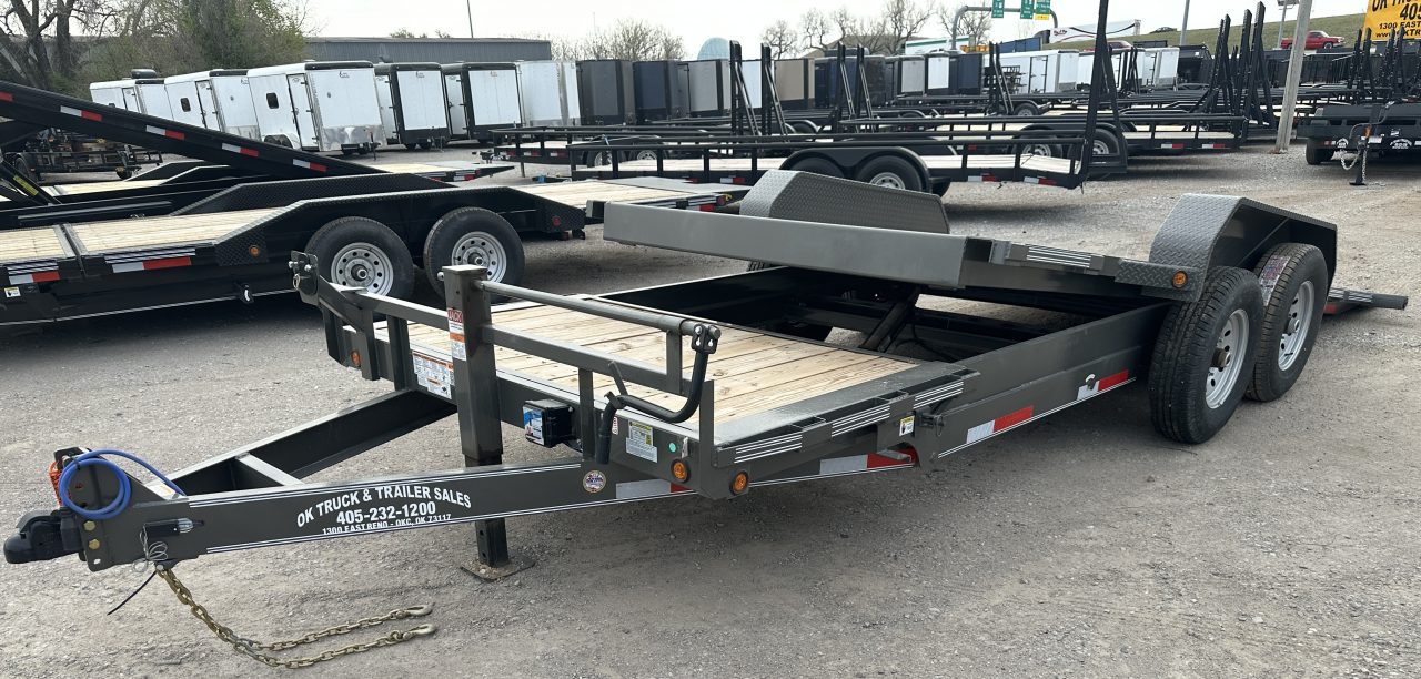 New 2026 East Texas Trailers 83"x20' Bumper Pull Charcoal Metallic Tilt Trailer