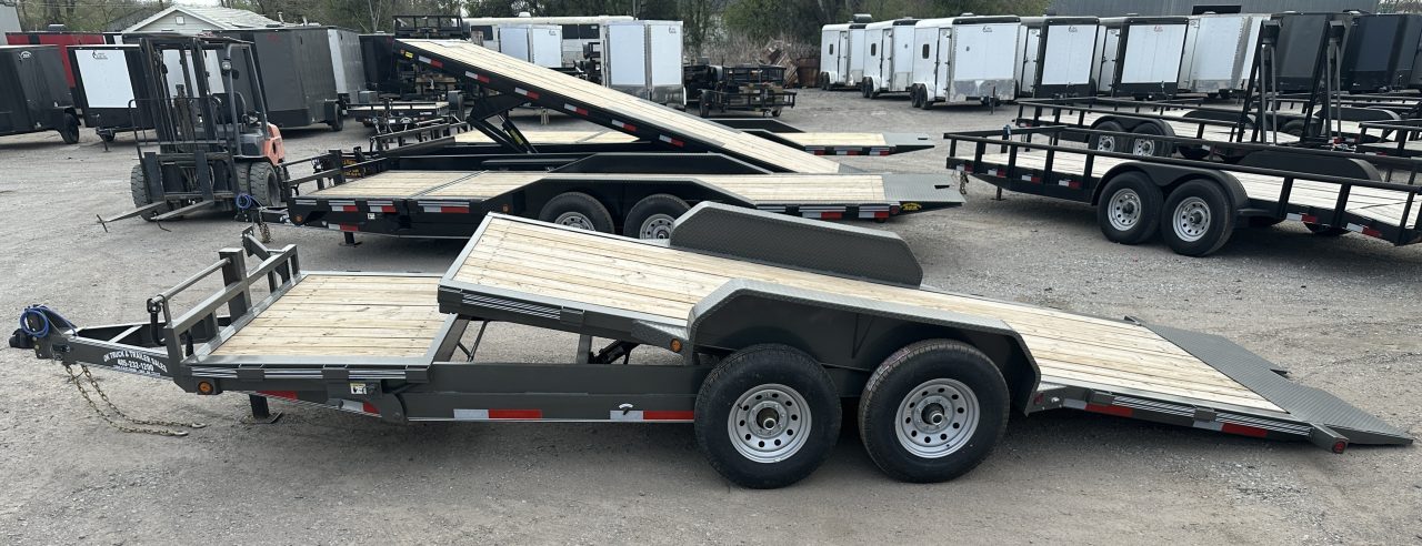 New 2026 East Texas Trailers 83"x20' Bumper Pull Charcoal Metallic Tilt Trailer