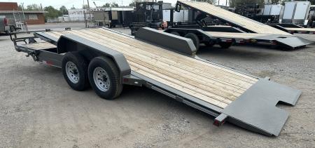 New 2026 East Texas Trailers 83"x20' Bumper Pull Charcoal Metallic Tilt Trailer