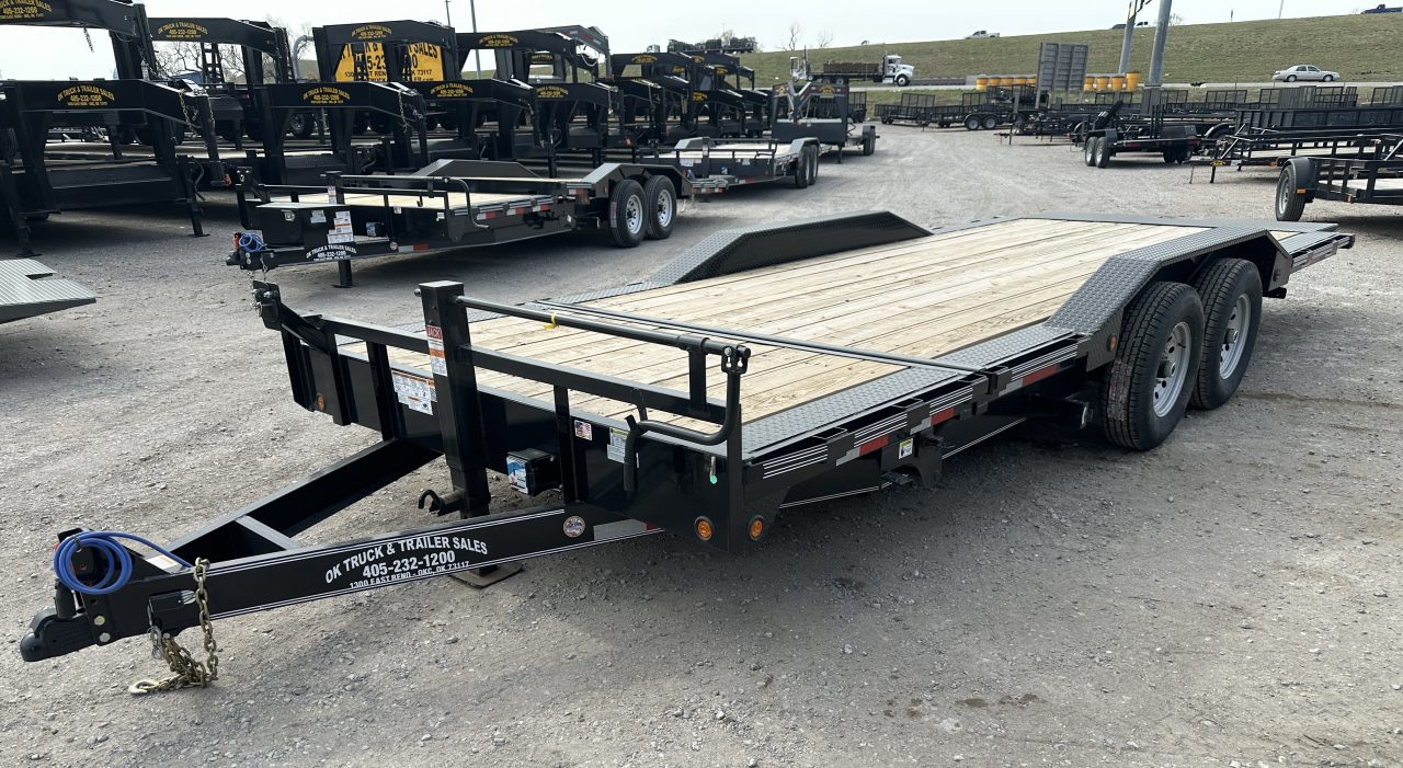 New 2026 East Texas Trailers 102"x20' BumperPull Driveover Fender Black Tilt Trailer