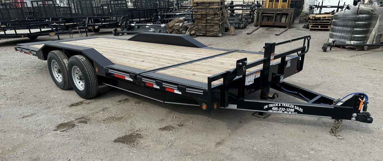 New 2026 East Texas Trailers 102"x20' BumperPull Driveover Fender Black Tilt Trailer