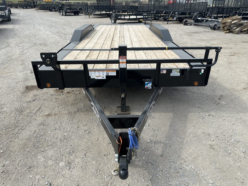 New 2026 East Texas Trailers 102"x20' BumperPull Driveover Fender Black Tilt Trailer