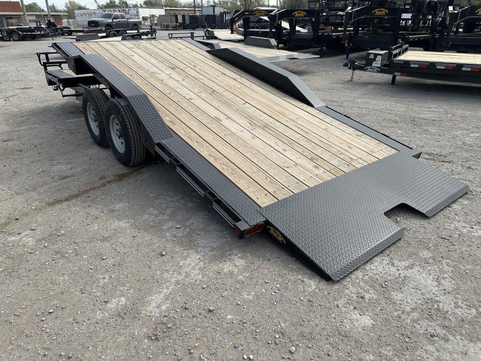 New 2026 East Texas Trailers 102"x20' BumperPull Driveover Fender Black Tilt Trailer