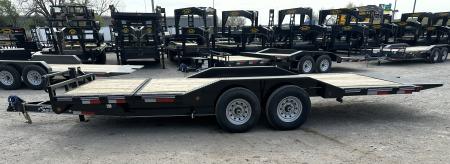 New 2026 East Texas Trailers 102"x20' BumperPull Driveover Fender Black Tilt Trailer