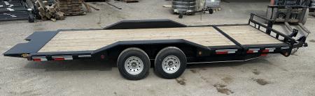 New 2026 East Texas Trailers 102"x20' BumperPull Driveover Fender Black Tilt Trailer