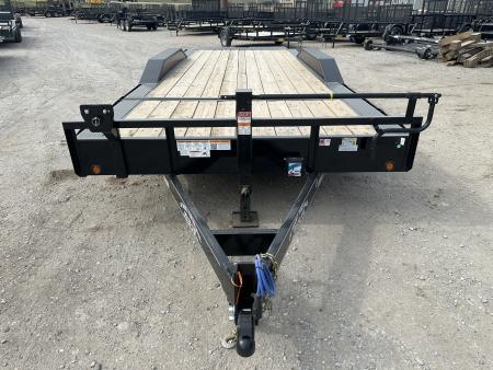 New 2026 East Texas Trailers 102"x20' BumperPull Driveover Fender Black Tilt Trailer