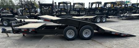 New 2026 East Texas Trailers 102"x20' BumperPull Driveover Fender Black Tilt Trailer