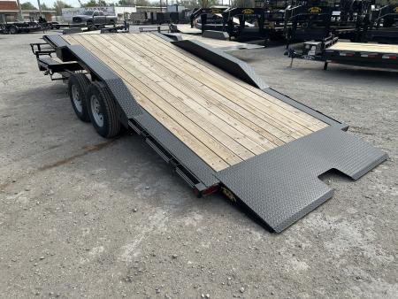 New 2026 East Texas Trailers 102"x20' BumperPull Driveover Fender Black Tilt Trailer