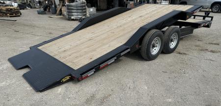 New 2026 East Texas Trailers 102"x20' BumperPull Driveover Fender Black Tilt Trailer
