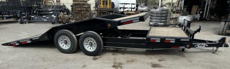 New 2026 East Texas Trailers 102"x20' BumperPull Driveover Fender Black Tilt Trailer