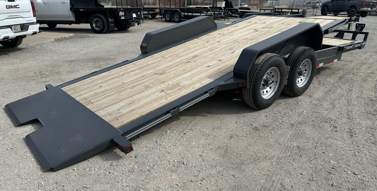 New 2026 East Texas Trailers 83"x20' Bumper Pull Machine Gray Tilt Trailer