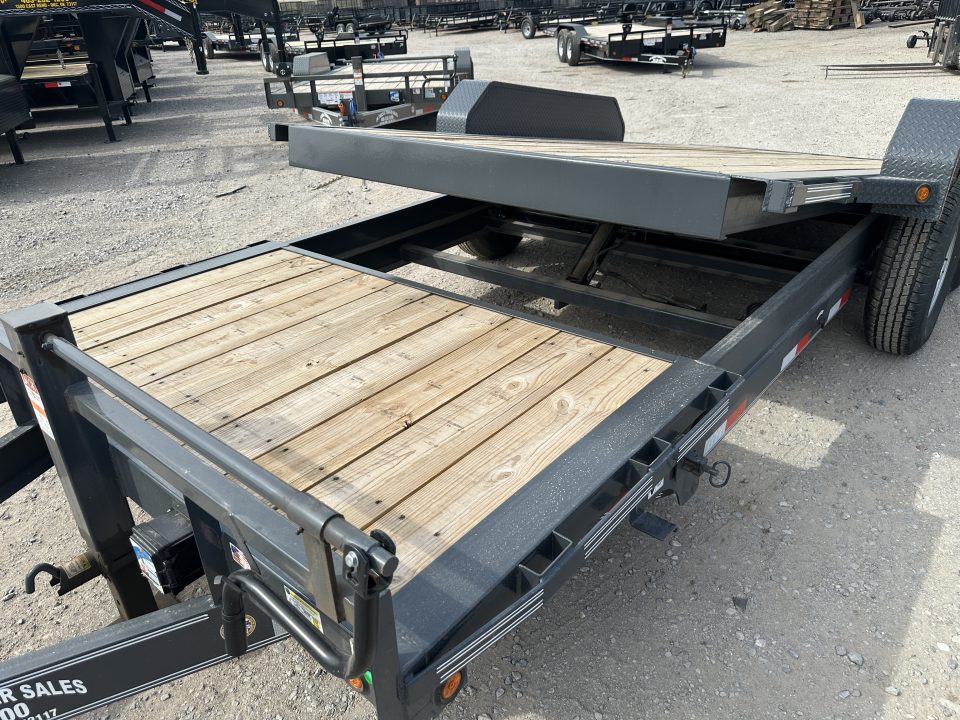 New 2026 East Texas Trailers 83"x20' Bumper Pull Machine Gray Tilt Trailer