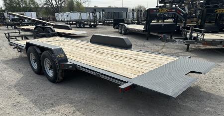 New 2026 East Texas Trailers 83"x20' Bumper Pull Machine Gray Tilt Trailer