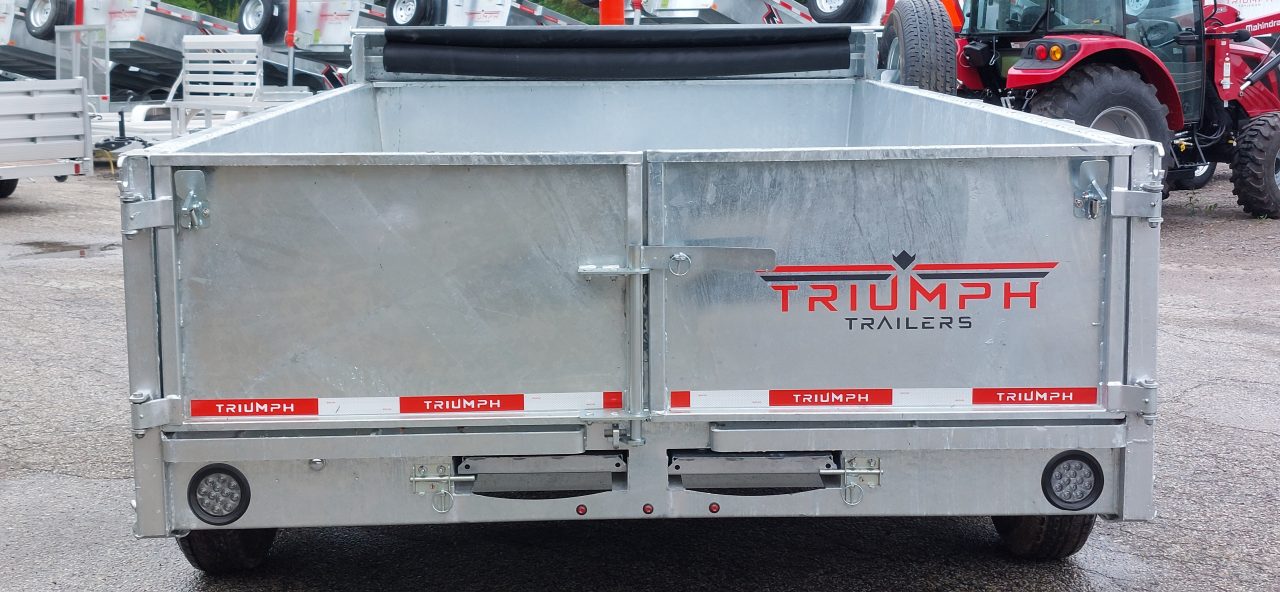 New 82" X 14' GALVANIZED DUMP TRAILER 7 K AXLES HYDRAULIC JACKS WIRELESS REMOTE FREE SPARE TIRE TRIUMPH 2026