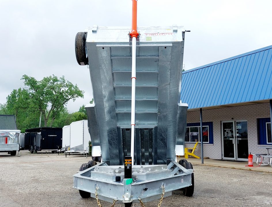 New 82" X 14' GALVANIZED DUMP TRAILER 7 K AXLES HYDRAULIC JACKS WIRELESS REMOTE FREE SPARE TIRE TRIUMPH 2026