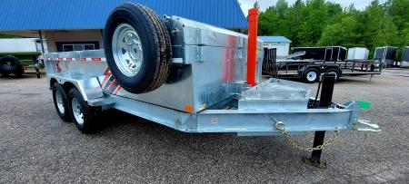 New 82" X 14' GALVANIZED DUMP TRAILER 7 K AXLES HYDRAULIC JACKS WIRELESS REMOTE FREE SPARE TIRE TRIUMPH 2026