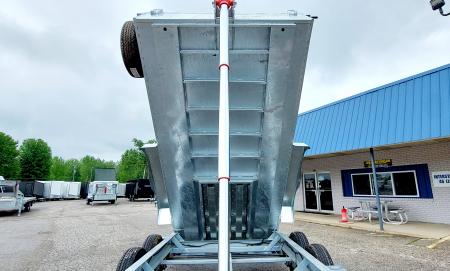 New 82" X 14' GALVANIZED DUMP TRAILER 7 K AXLES HYDRAULIC JACKS WIRELESS REMOTE FREE SPARE TIRE TRIUMPH 2026