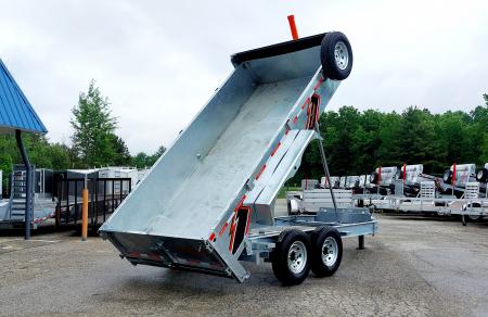 New 82" X 14' GALVANIZED DUMP TRAILER 7 K AXLES HYDRAULIC JACKS WIRELESS REMOTE FREE SPARE TIRE TRIUMPH 2026
