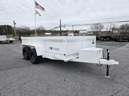 New 6 x 12 B-WISE LE Series Low Profile Dump Trailer, 10K GVWR **White w/Combo Gate, Ramps, D-rings