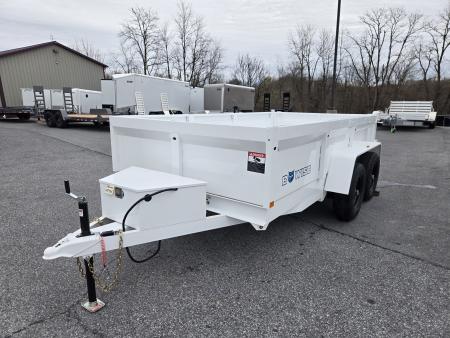 New 6 x 12 B-WISE LE Series Low Profile Dump Trailer, 10K GVWR **White w/Combo Gate, Ramps, D-rings