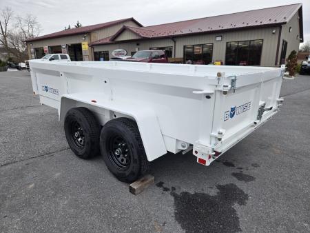 New 6 x 12 B-WISE LE Series Low Profile Dump Trailer, 10K GVWR **White w/Combo Gate, Ramps, D-rings