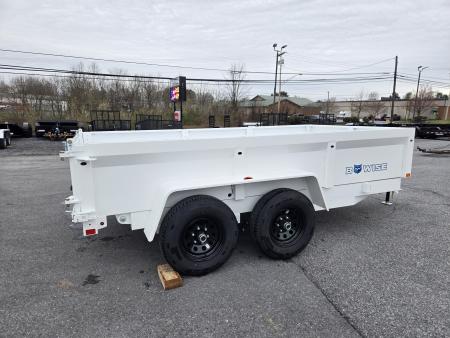 New 6 x 12 B-WISE LE Series Low Profile Dump Trailer, 10K GVWR **White w/Combo Gate, Ramps, D-rings