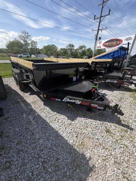 New 2026 LIBERTY LD14K83X14B8S Dump Trailer 83X14 TA 24" SIDES (GVW:15400)  MIDNIGHT BLACK