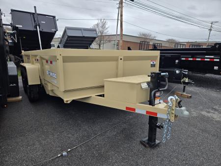 New 7 x 14 B-WISE LE Series Low Profile Dump Trailer, 14K Dual-Ram **Desert Tan, 7 GA Floor, Ramps, Dual-Acting Gate, D-Rings