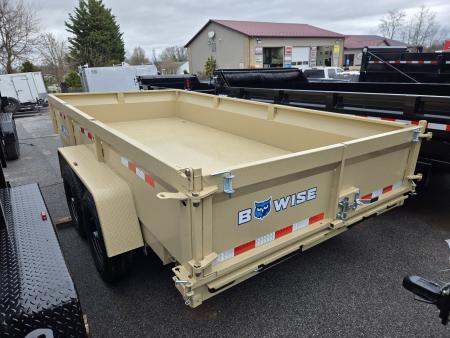 New 7 x 14 B-WISE LE Series Low Profile Dump Trailer, 14K Dual-Ram **Desert Tan, 7 GA Floor, Ramps, Dual-Acting Gate, D-Rings