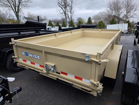 New 7 x 14 B-WISE LE Series Low Profile Dump Trailer, 14K Dual-Ram **Desert Tan, 7 GA Floor, Ramps, Dual-Acting Gate, D-Rings