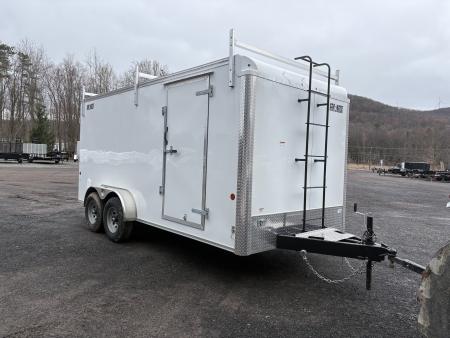 New 2026 CAR MATE TRAILERS 7x16 10K Contractor with Rear Ramp Door