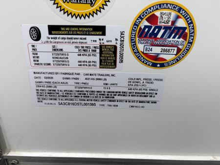 New 2026 CAR MATE TRAILERS 8x16 10K Contractor Trailer with Rear Double Door