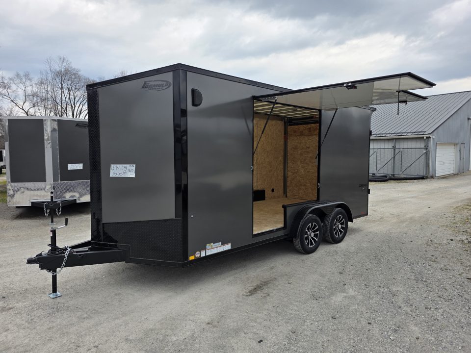 New 2026 Formula Trailers 7.5X16 UTV SXS ESCAPE DOOR BLACKOUT SCREWLESS GOLF CART Cargo / Enclosed Trailer