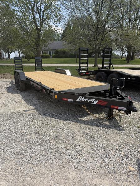 New 2026 LIBERTY LE14K83X19+3B8 Equipment Trailer 83X22 TA DOVETAIL W/ MAMMOTH RAMPS (GVW:15400) MIDNIGHT BLACK