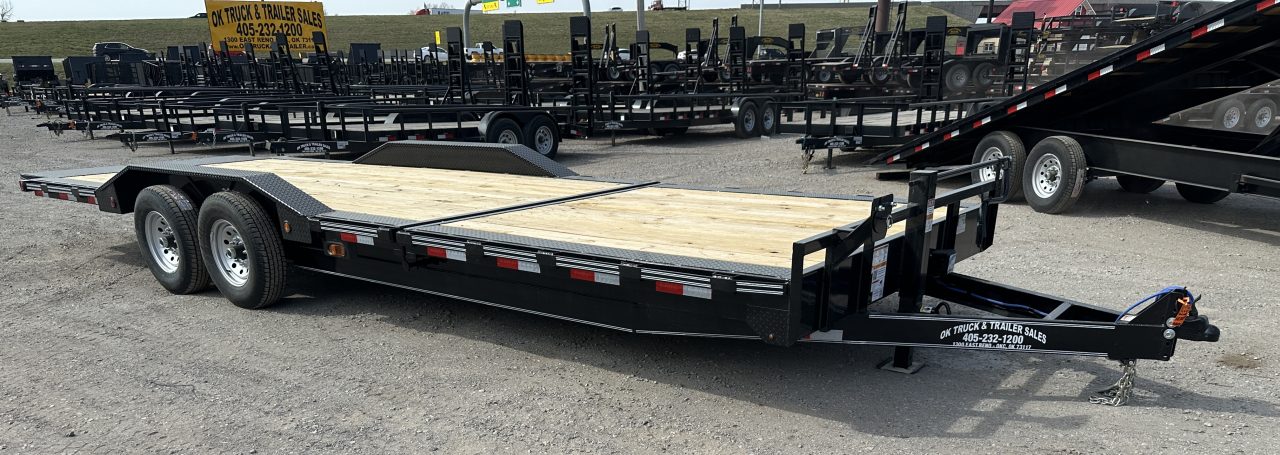 New 2026 East Texas Trailers 102"x24' BumperPull Driveover Fender Black Tilt Trailer