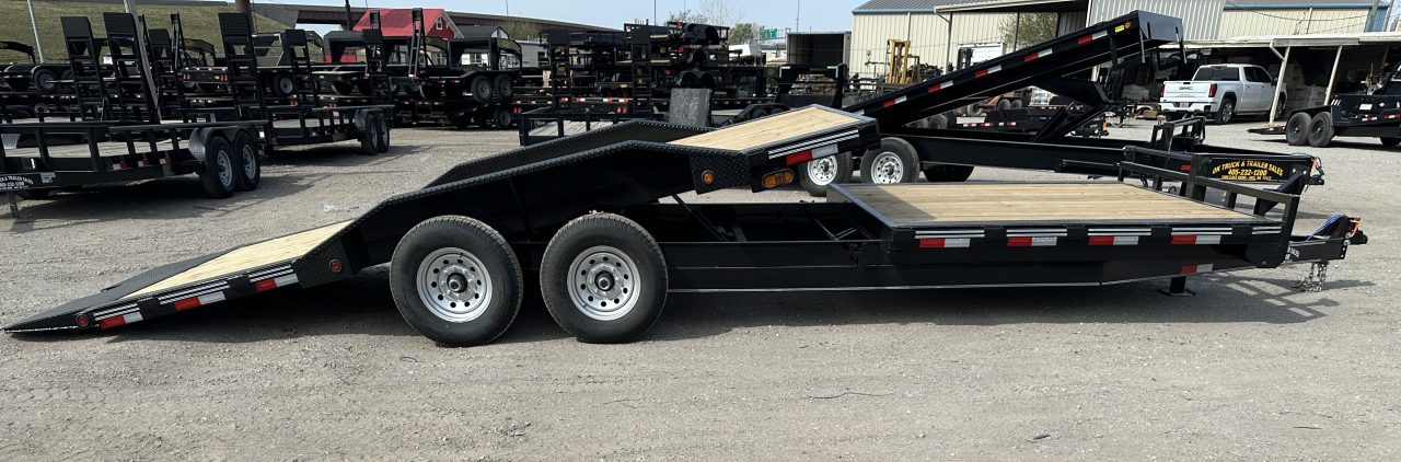 New 2026 East Texas Trailers 102"x24' BumperPull Driveover Fender Black Tilt Trailer