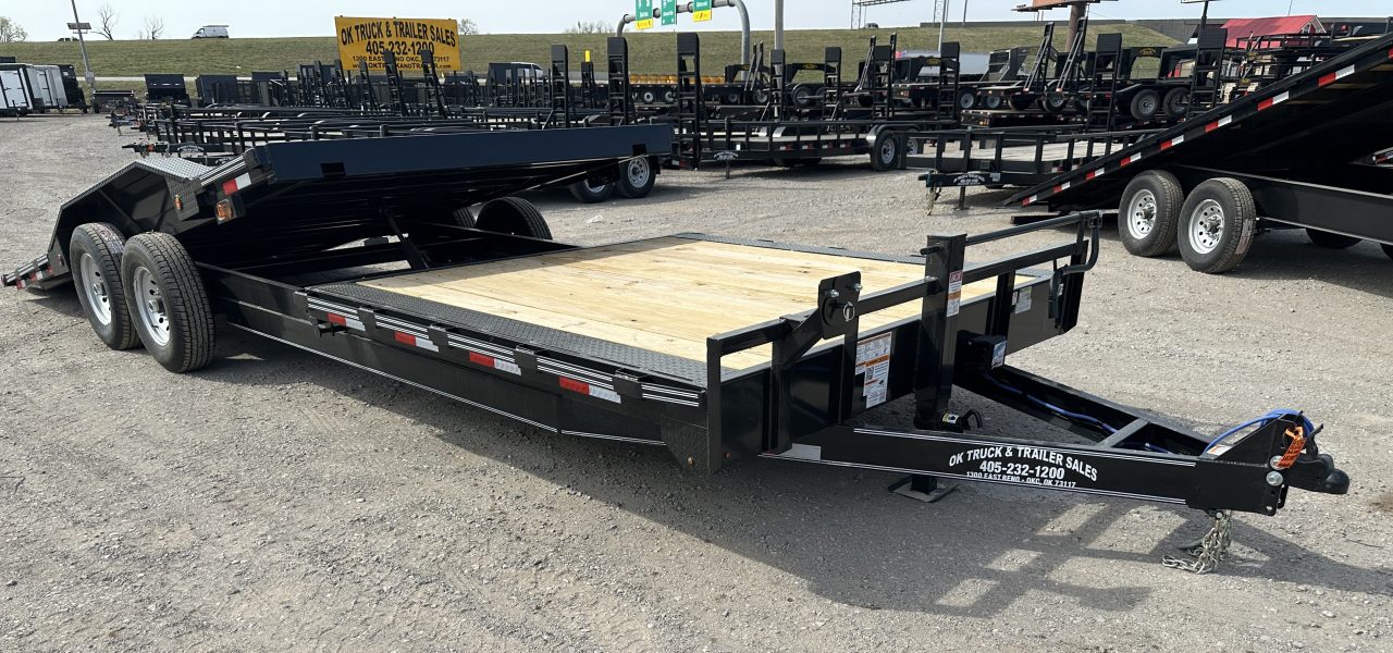 New 2026 East Texas Trailers 102"x24' BumperPull Driveover Fender Black Tilt Trailer