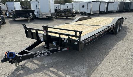 New 2026 East Texas Trailers 102 x24' BumperPull Driveover Fender Black Tilt Trailer