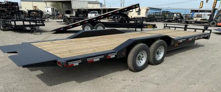 New 2026 East Texas Trailers 102"x24' BumperPull Driveover Fender Black Tilt Trailer