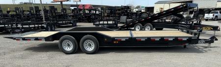 New 2026 East Texas Trailers 102"x24' BumperPull Driveover Fender Black Tilt Trailer