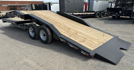 New 2026 East Texas Trailers 102"x24' BumperPull Driveover Fender Black Tilt Trailer