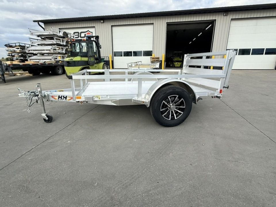 New 2026 H&H Aluminum 60”x8’ 3k Rail Side Utility Trailer